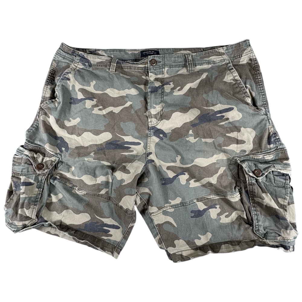 American Eagle Cargo Shorts Mens 48 Camo Grunge Stretch Durable Washed Y2K